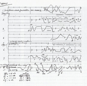 Partitur "Poème electronique" von Edgar Varèse