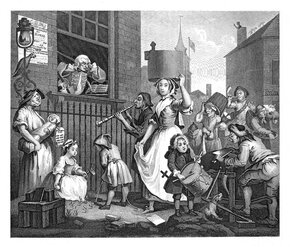 William Hogarth, 1741, "The enraged musician", Tate Britain
