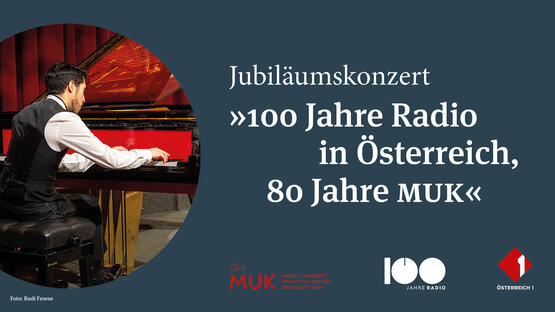 Programmschwerpunkt „100 Jahre Radio in Österreich, 80 Jahre MUK“ — Ein Thema, vier Events. Illustration © MUK/ORF