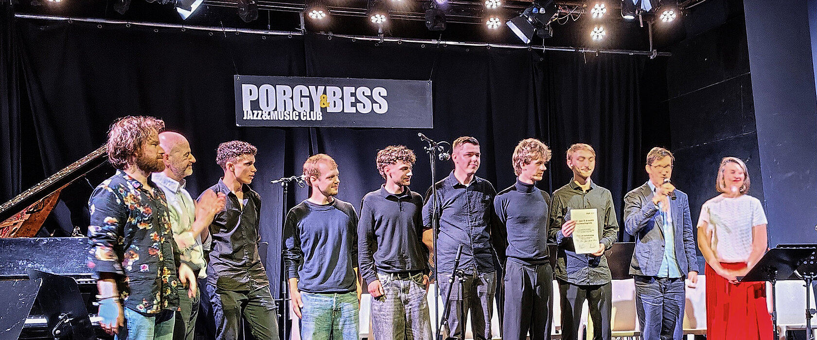MUK Jazz & Acoustic Nachwuchspreis: Die Mini Big Band der Ms15 im Porgy & Bess © privat 