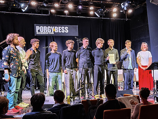 MUK Jazz & Acoustic Nachwuchspreis: Die Mini Big Band der Ms15 im Porgy & Bess © privat 