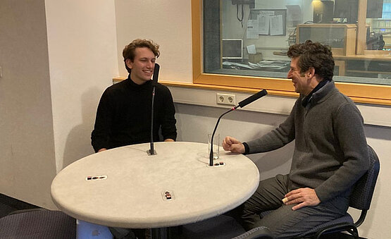 Urh Mrak und Florian Berner im Studio, Foto: Marion Eigl