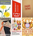 Die fünf Titel der Shortlist des Österreichischen Buchpreises 2023 (Collage © Österr. Buchpreis)
