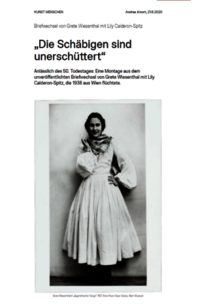 [Translate to English:] Andrea Amort, "Die Schäbigen sind unerschüttert", Wien Museum/ Magazin, 21.06.2020.